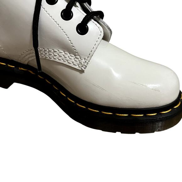Dr. Martens 1460 Patent Leather White Combat Boots Women's Size 6 - Picture 4 of 8